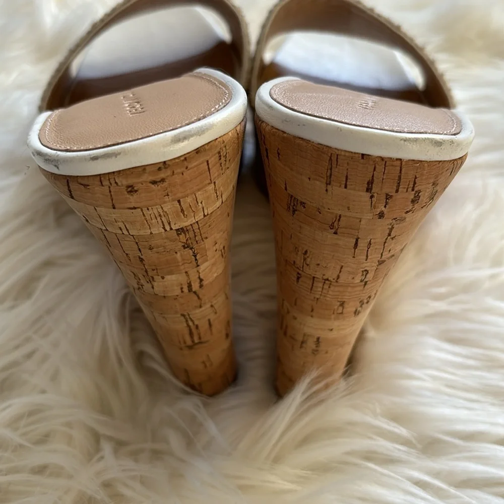 Veronica Beard NWOB Dali Raffia Wedge Sandals Snow Multi 11 - Picture 7 of 12